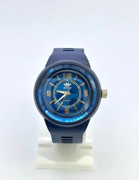Round Stylish Silicone Strap Designer Analog Watch Dark Blue Color